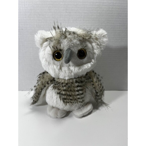 Opal the Owl Portland Plush 9" Stuffed Animal Realistic Barn Owl White Gray - Picture 1 of 8